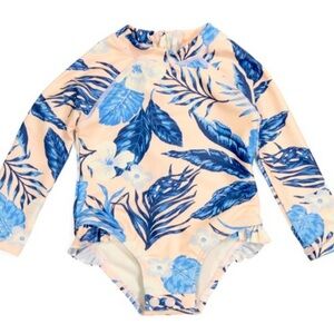 Tommy Bahama Kids Blue and Cream Rashguard